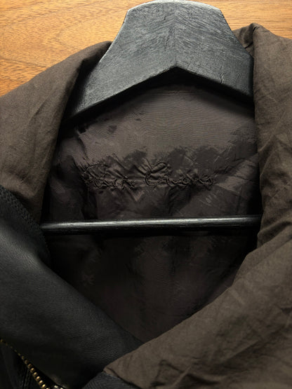 AW2004 Rick Owens ‘Queen’ Black Lambskin Leather High Neck Zip-Up Vest