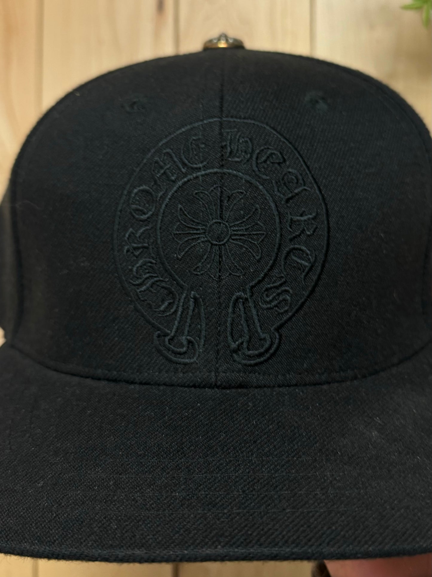 Chrome Hearts 925 Silver ‘Horseshoe’ Logo Black Fitted Hat