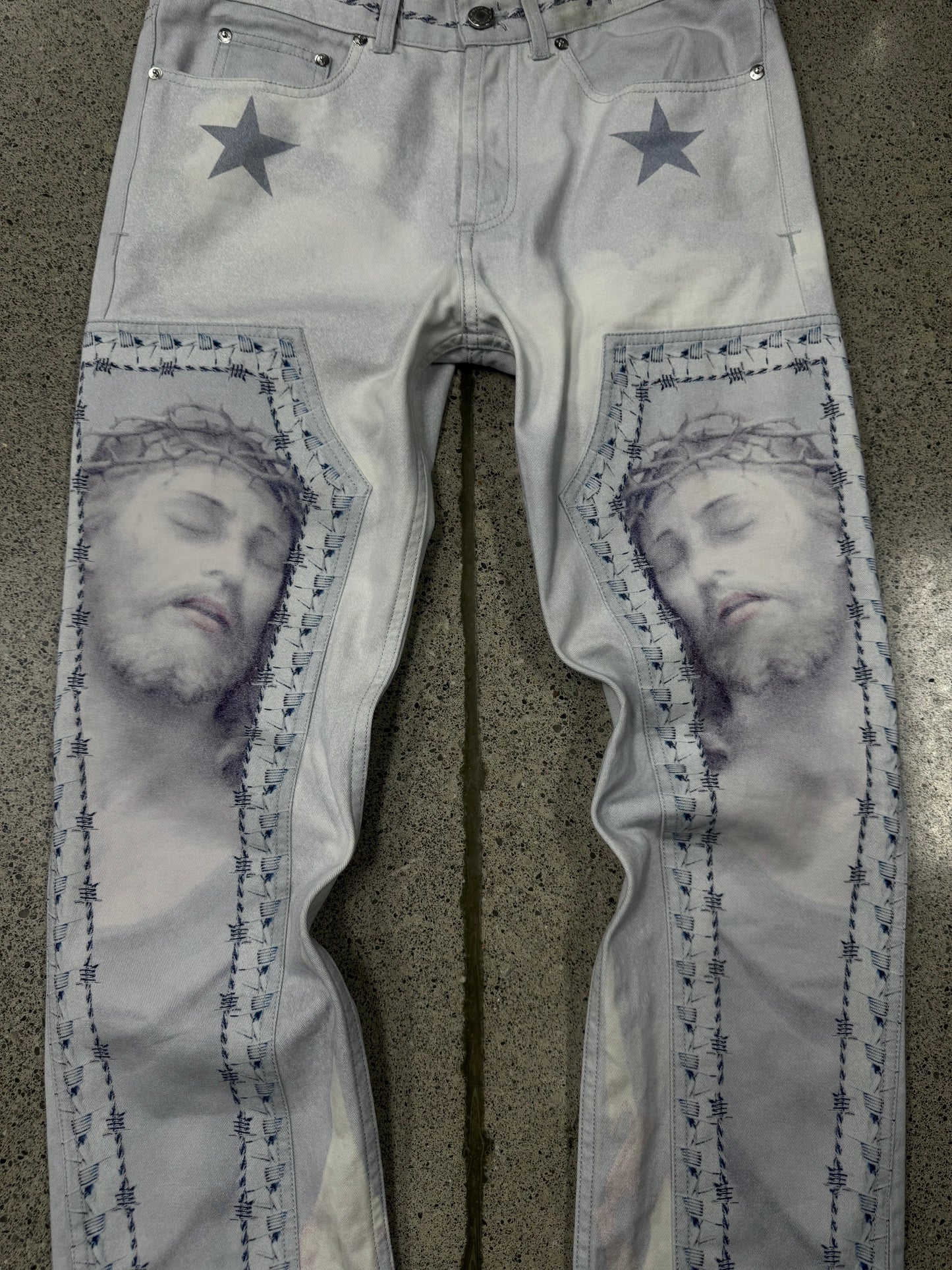 SS2016 Givenchy ‘Jesus in Thorns’ Carpenter Skinny Denim