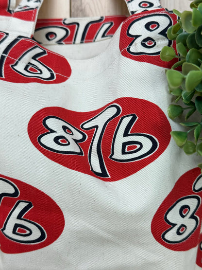 Kapital Mushroom ‘8TB’ Cream/Red Tote Bag