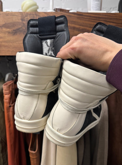 Rick Owens Black/Milk Suede ‘Geobasket’ High Top Sneakers