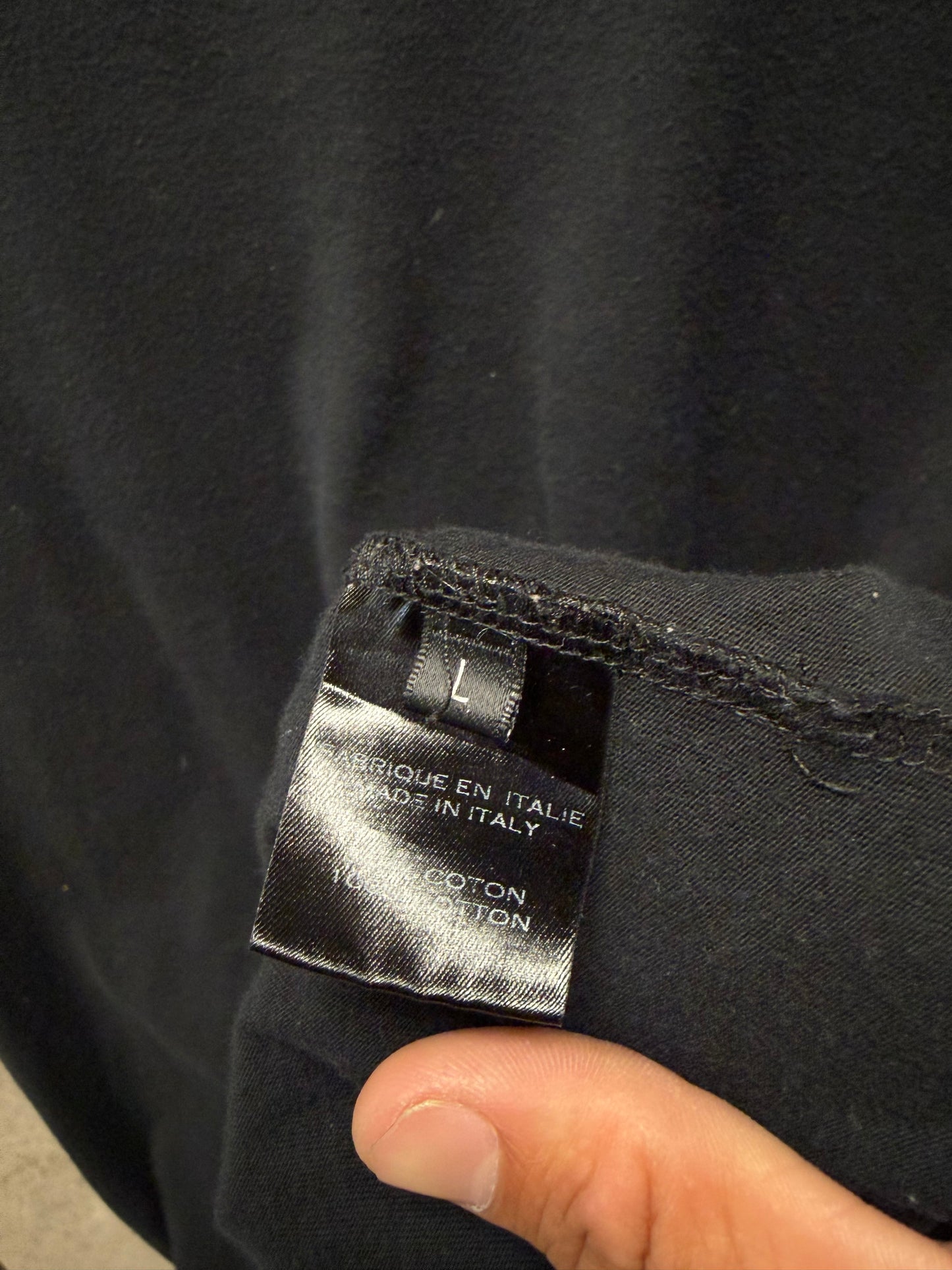 AW2016 Balmain Distressed Cotton Black Short Sleeve Shirt