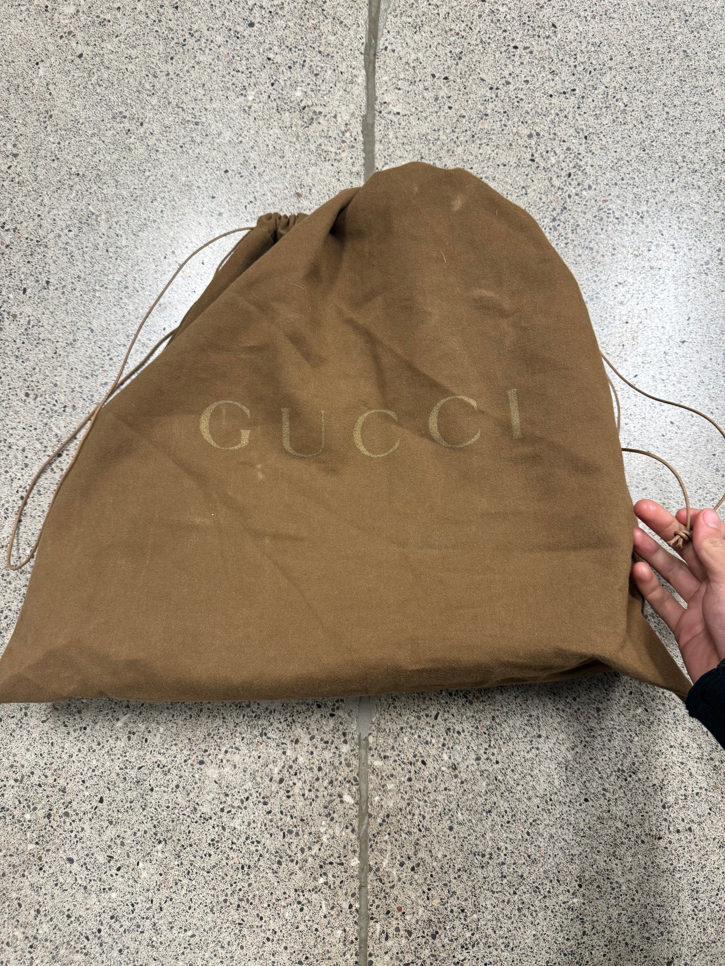 Gucci ‘Prince’ Brown Monogram Leather Shoulder Bag