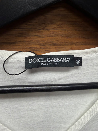 2000s Dolce & Gabbana ‘Marilyn Monroe’ V-Neck White Portrait T-Shirt