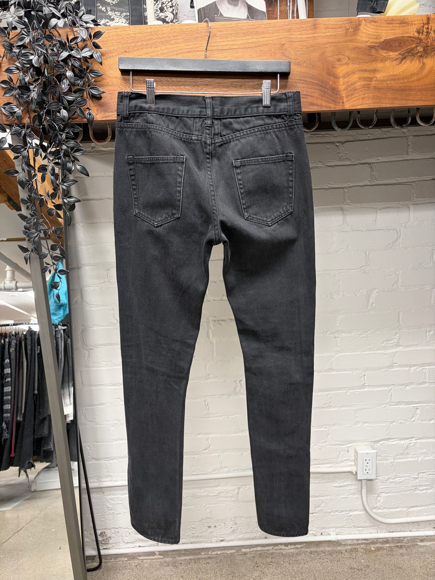 2015 Saint Laurent by Hedi Slimane ‘D02’ Distressed Black Skinny Jeans
