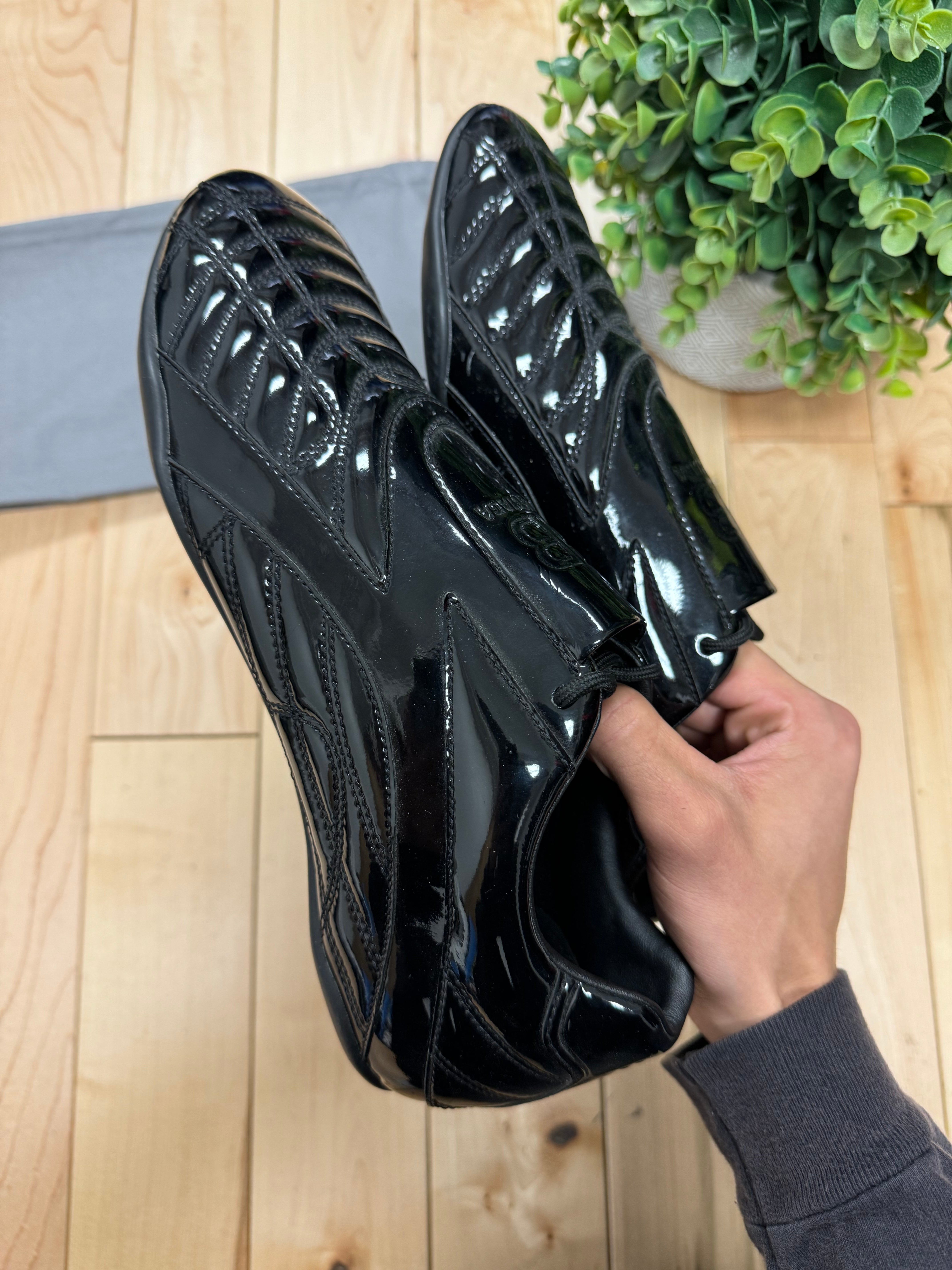 Balenciaga Zen Black Patent Leather Soccer Sneakers