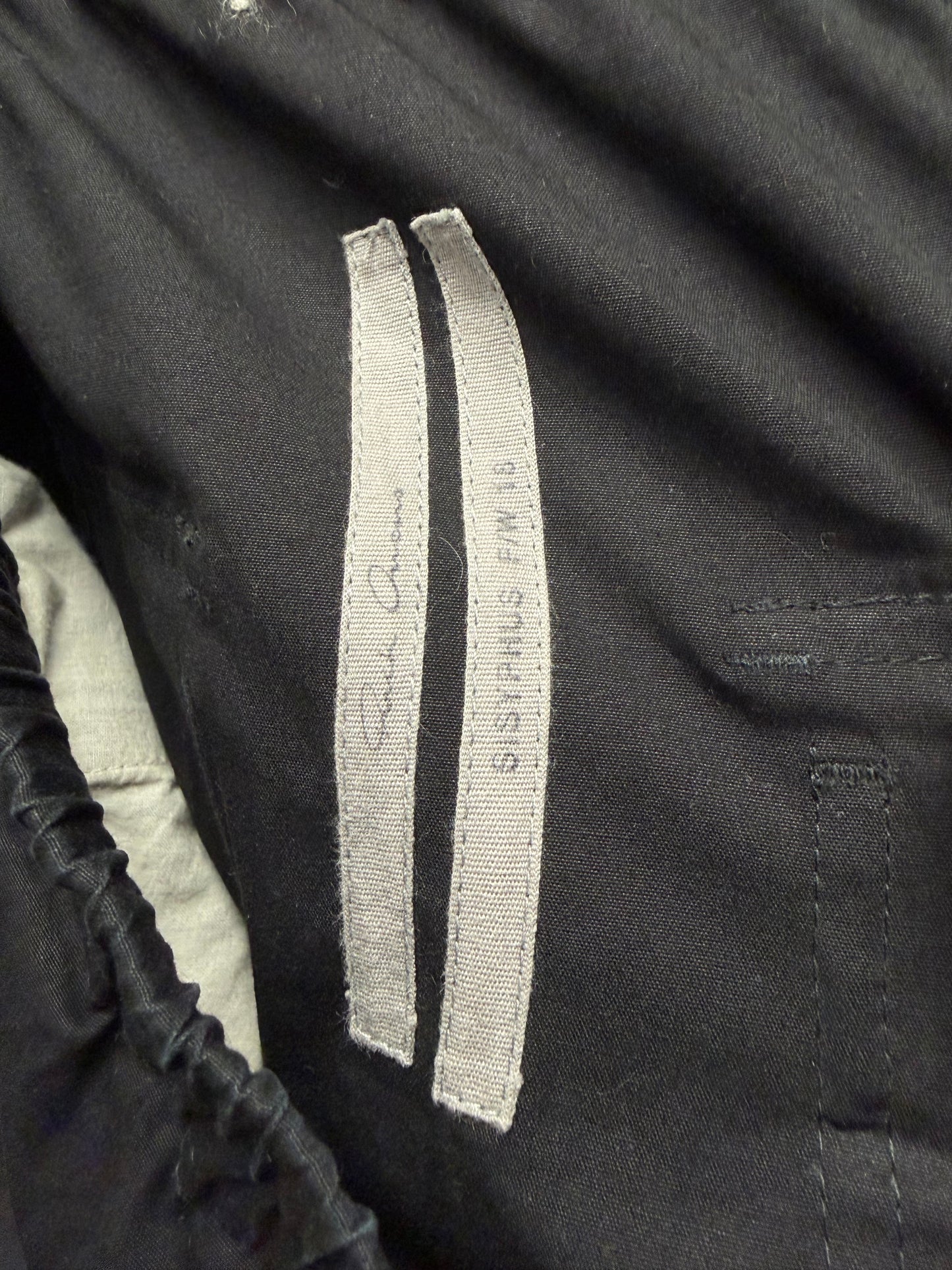 AW2018 Rick Owens ‘Sisyphus’ 3/4 Length Black Drop Crotch Cargo Shorts