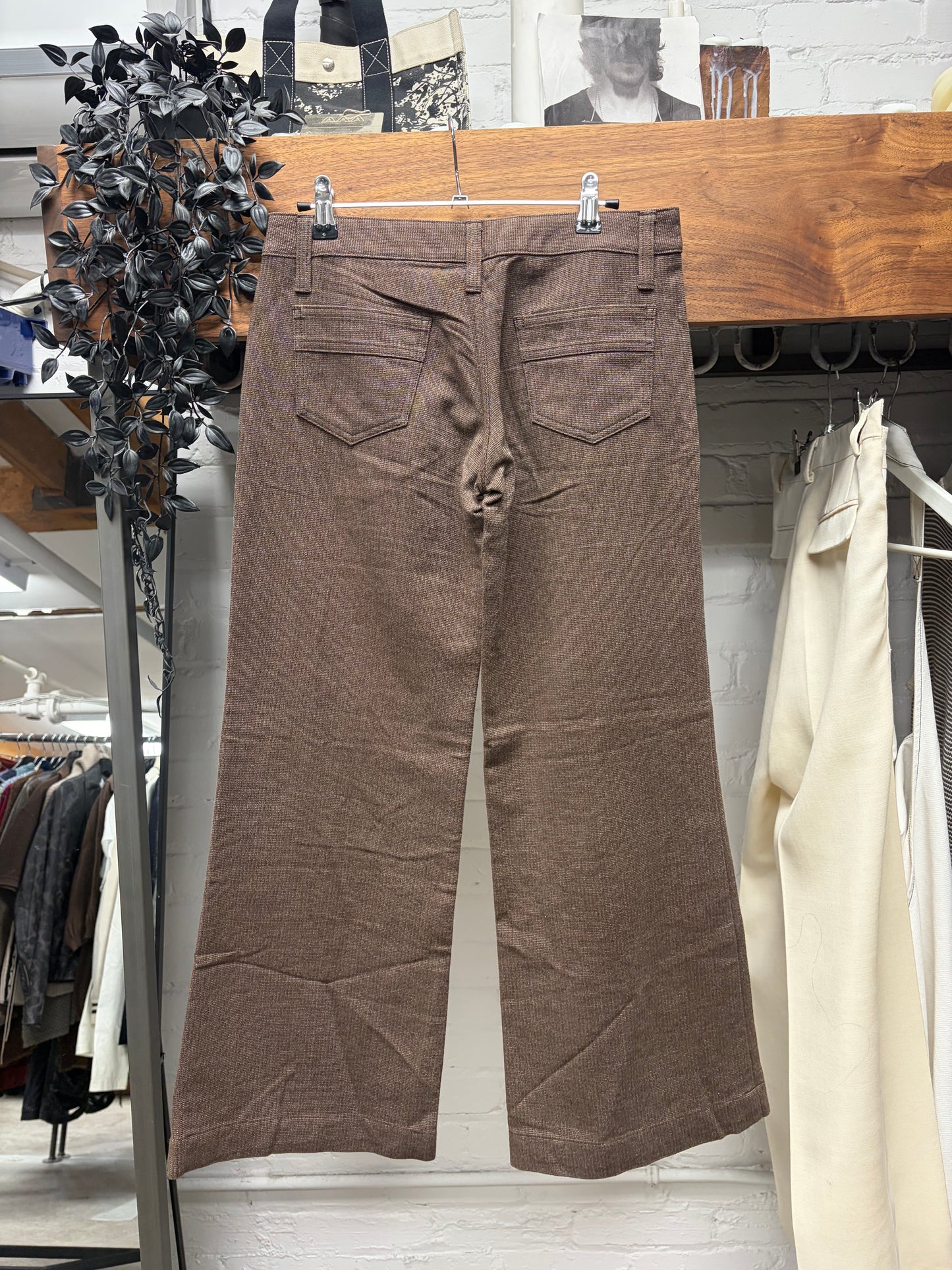 2002 Junya Watanabe ‘Rustic’ Pinstripe Flared Leg Trousers