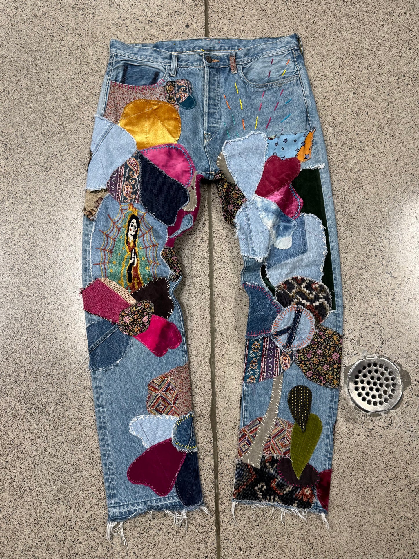 Kapital Patchwork Repaired ‘Hippie’ El Paso 14oz Denim