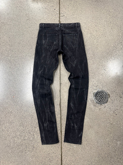2015 Saint Laurent ‘D02’ Bleach Wash Black ‘Unaltered’ Skinny Denim