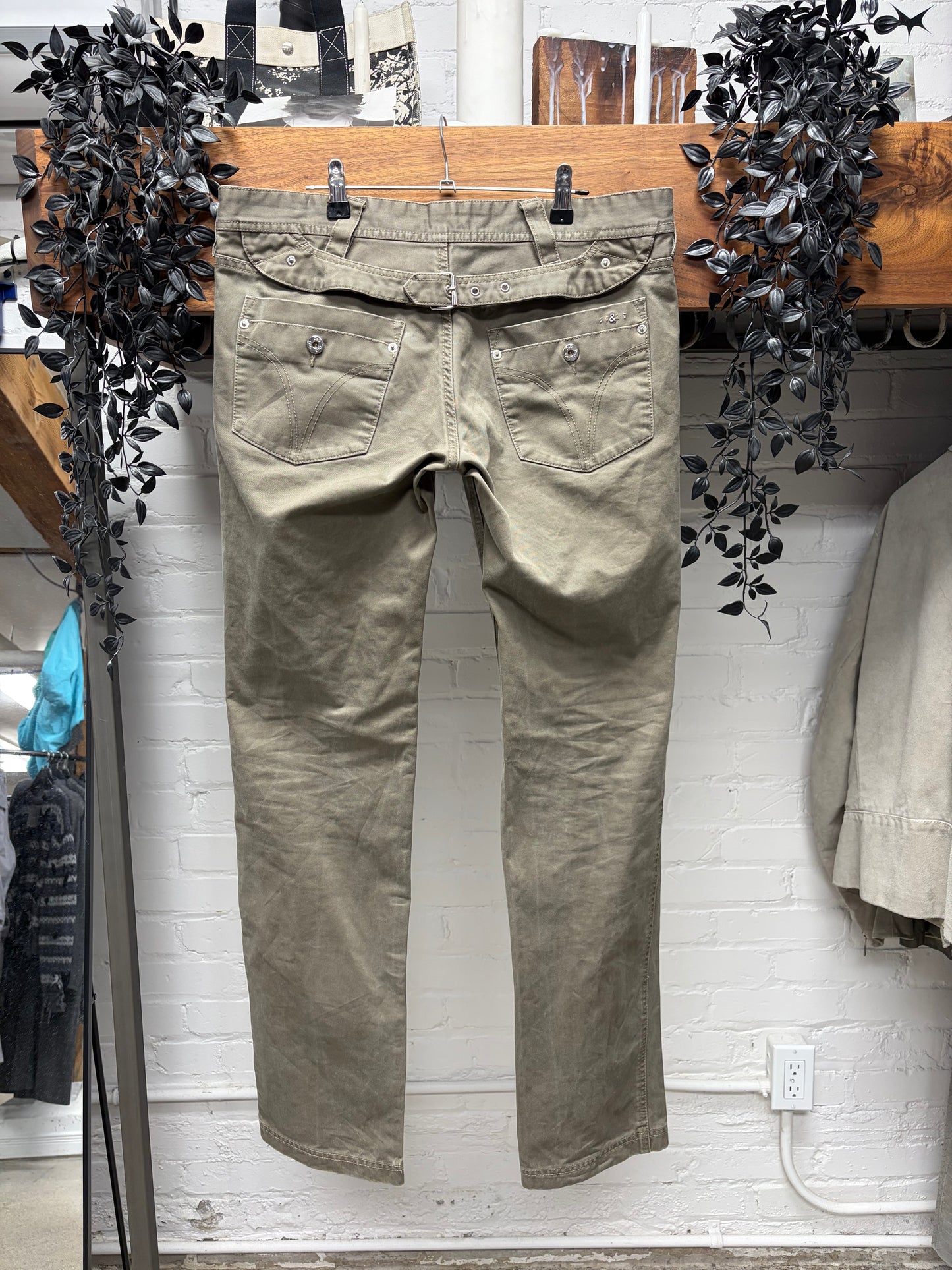 Vintage Dolce & Gabbana Bootcut Military Green Cargo Denim