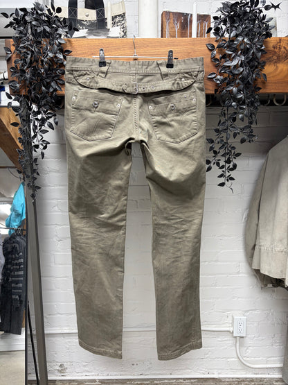 Vintage Dolce & Gabbana Bootcut Military Green Cargo Denim