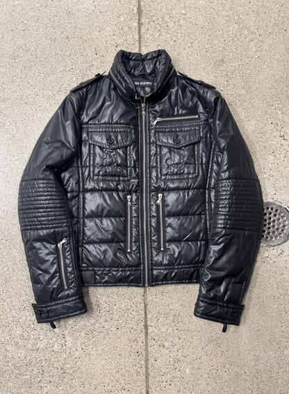 Neil Barrett Down Filled Black Moto-Biker Jacket