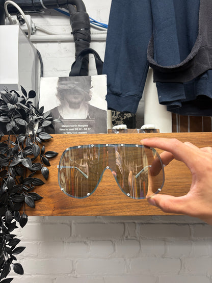 Rick Owens White/Black Tint Shield Sunglasses