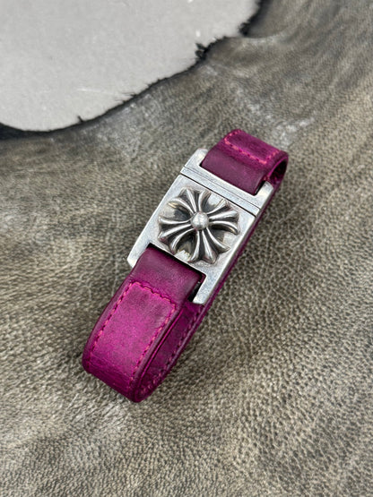 Chrome Hearts Nubuck Leather ‘Harness’ Cross Bracelet