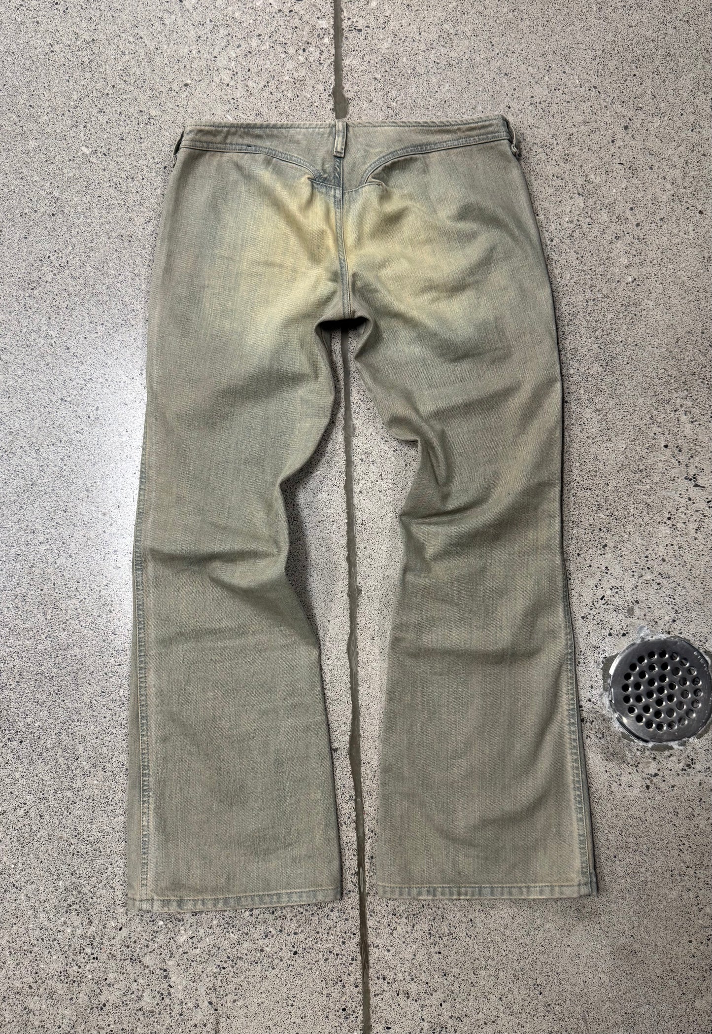 2000s Diesel Low Rise Dirt Wash Brown Flared Denim