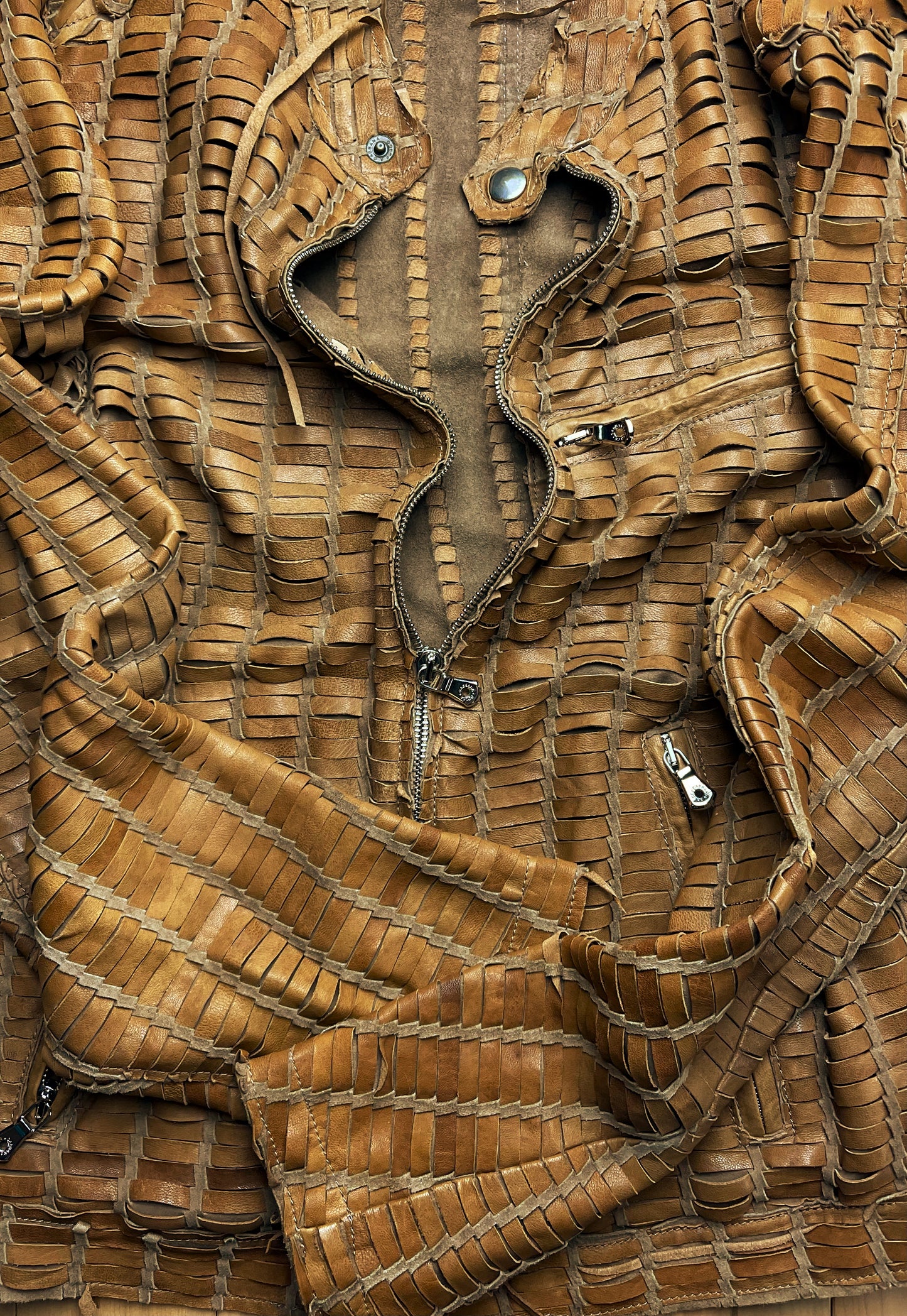 Unreleased Sample Dolce & Gabbana ‘Braided Leather’ Woven Lambskin Jacket.