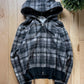 Bape Full Zip Plaid Grey/Black Hoodie