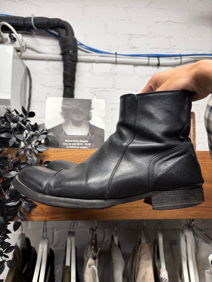 AW2009 Dior Homme Black Calfskin Leather Side-Zip Ankle Boots