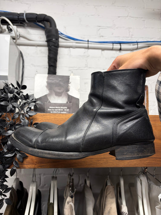 AW2009 Dior Homme Black Calfskin Leather Side-Zip Ankle Boots