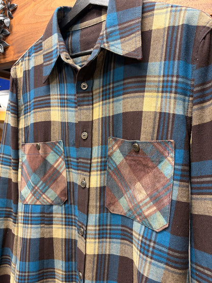 Isamu Katayama Backlash ‘Pigskin Suede’ Printed Plaid Western Flannel