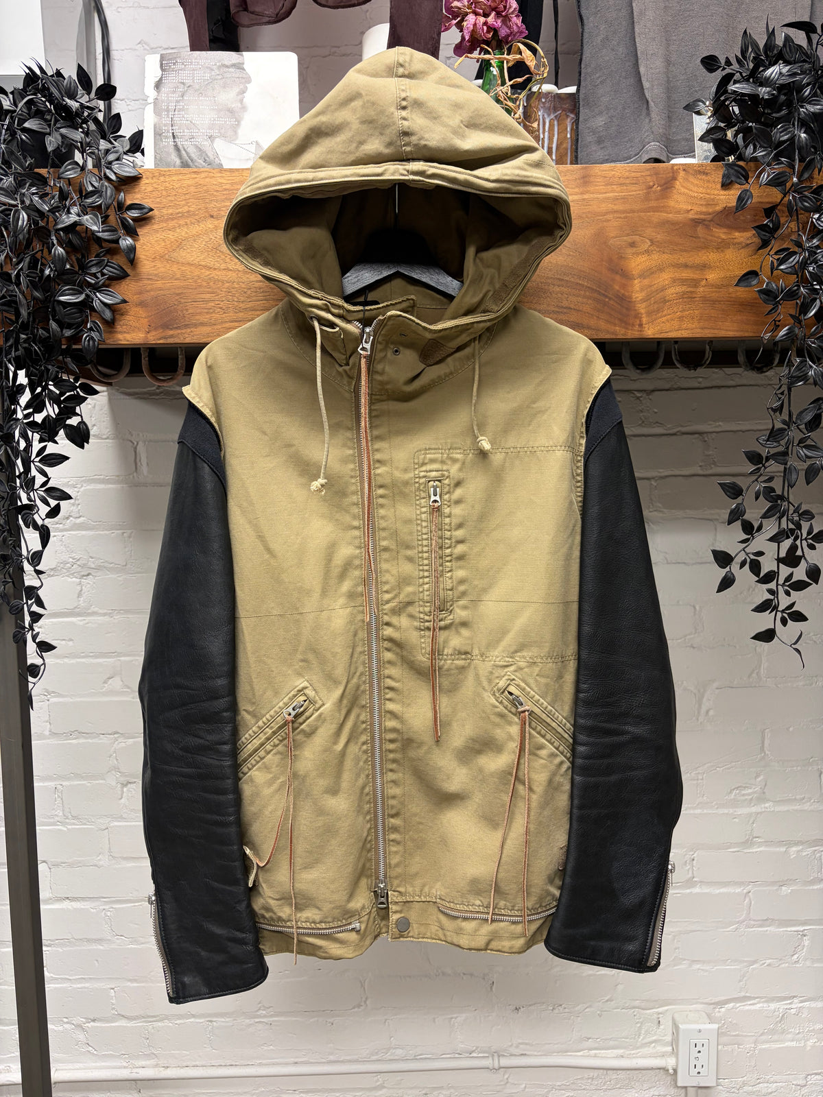 AW2013 Undercover ‘Anatomicouture’ Hybrid Leather Sleeve Military Parka Jacket