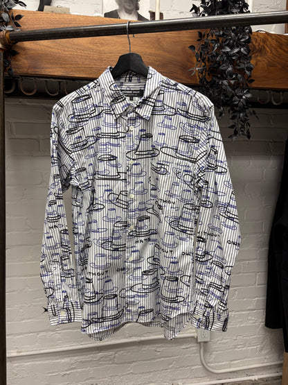 2021 Comme Des Garçons Homme Deux ‘Hats Without Owners’ Pinstripe Shirt