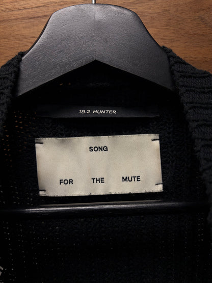 Song for the Mute ‘19.2 Hunter’ Black Loose Gauge Distressed Black Wool Knit Sweater