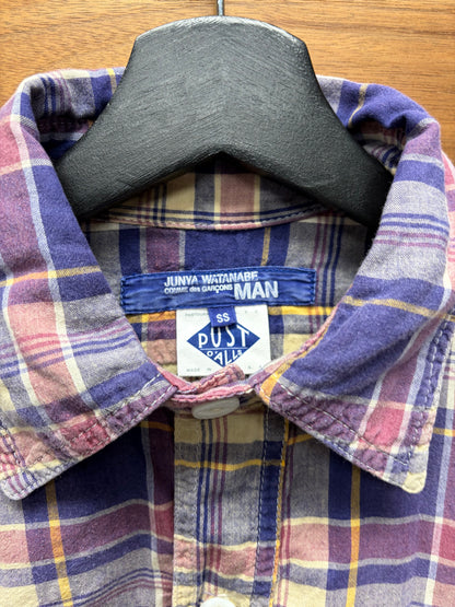 SS2006 Junya Watanabe x Post Overalls Gingham Plaid Short Sleeve Button Up Shirt