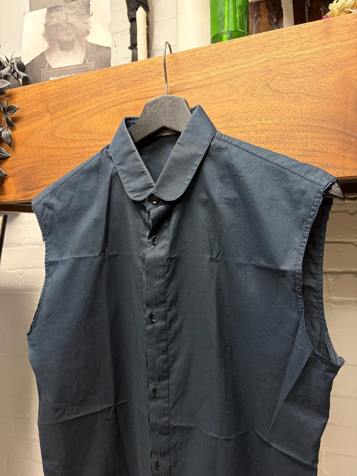 SS2009 Dior Homme Frilled Button Up Sleeveless Shirt