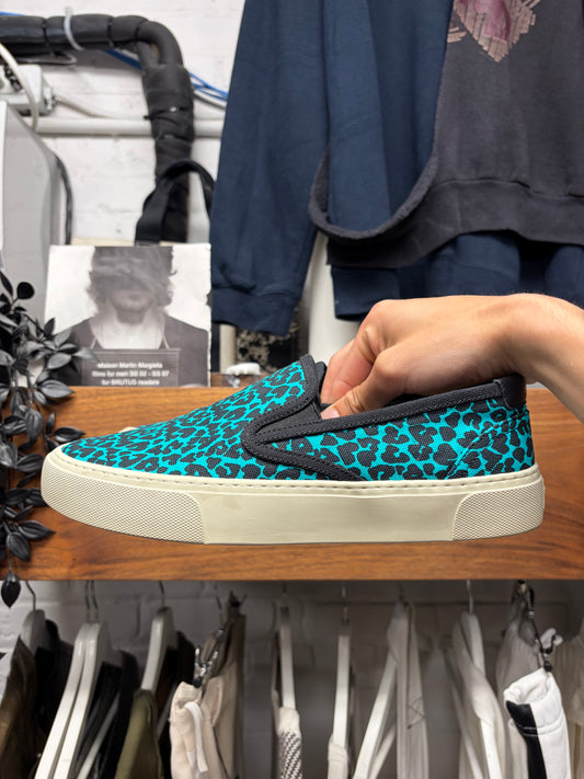 Saint Laurent ‘Babycat’ Leopard Print Slip On Sneakers