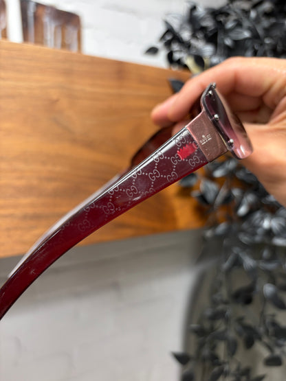 Gucci Purple ‘Studded’ Rimless Monogram Sunglasses