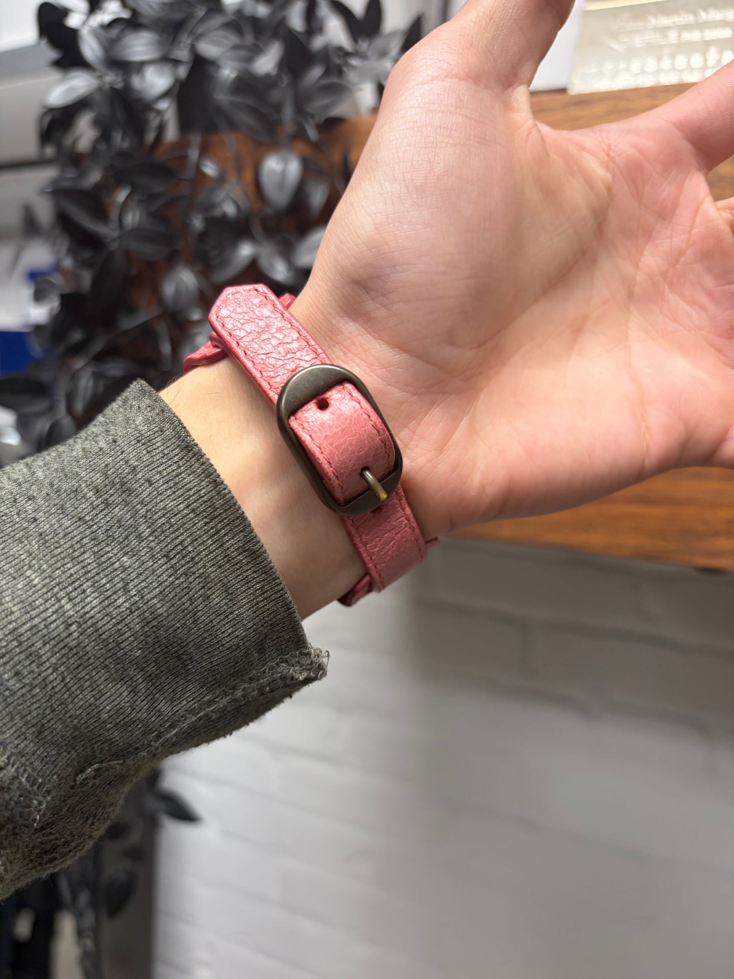 Balenciaga ‘Arena’ Pink Leather Bracelet