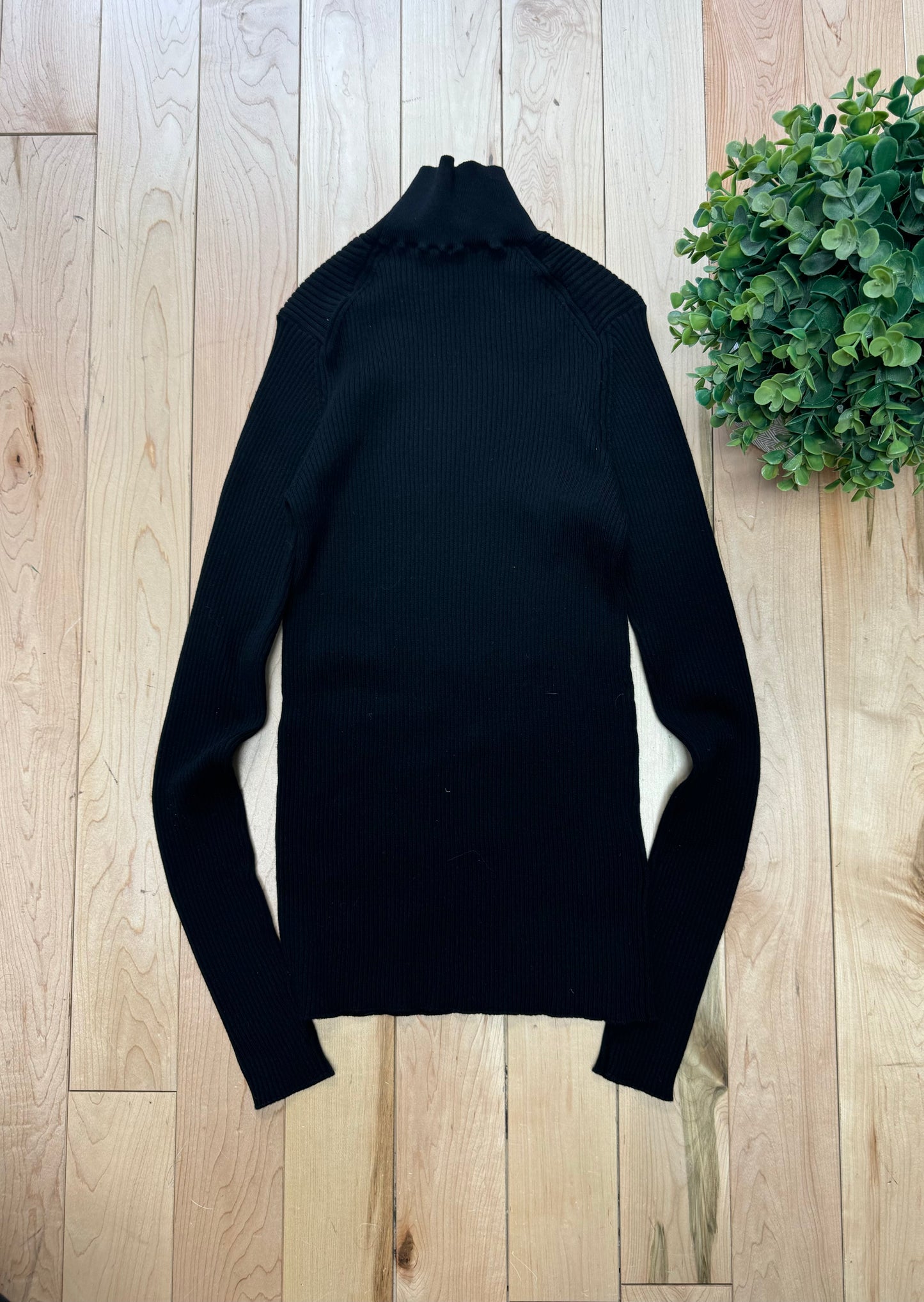 Prada Black Ribbed Turtleneck Sweater