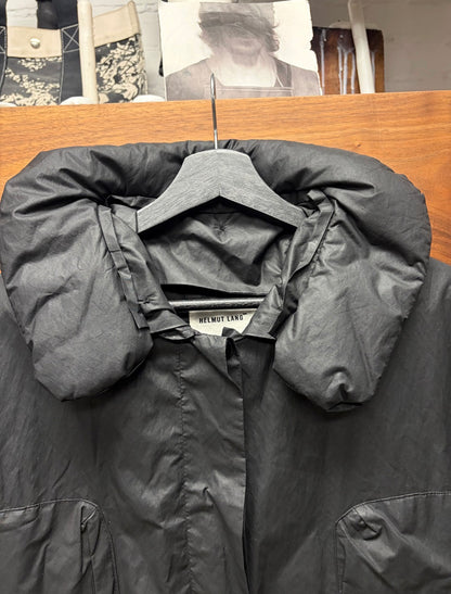 Vintage Helmut Lang ‘Pillow Neck’ Black Long Full Length Coat