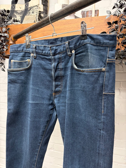 Dior Homme ‘Unaltered Inseam’ Raw Blue Skinny Jeans