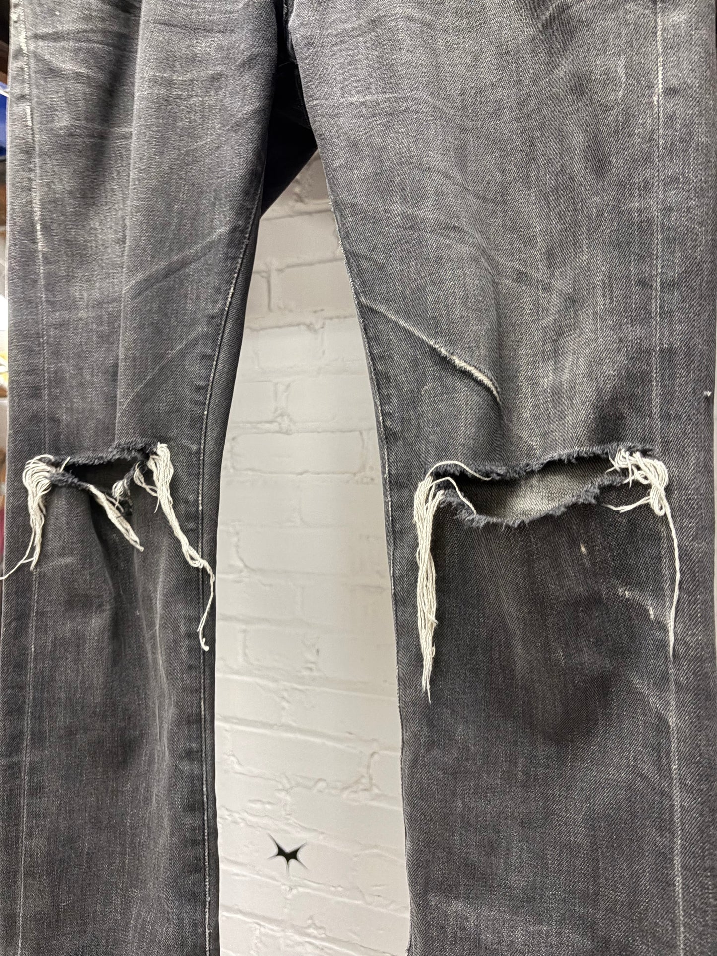 Dior Homme Distressed Black Knee Blowout Skinny Jeans