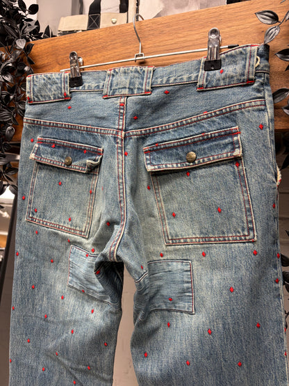 SS2002 Undercover ‘Illusion of Haze’ Repaired Blue Flared Leg Denim