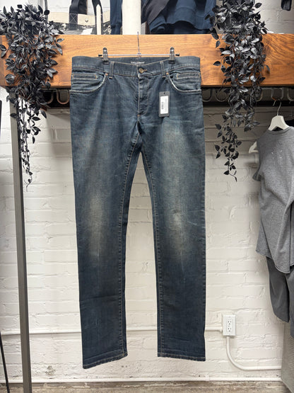 2000s Dolce & Gabbana ‘Dirt Washed’ Dark Blue Bootcut Denim