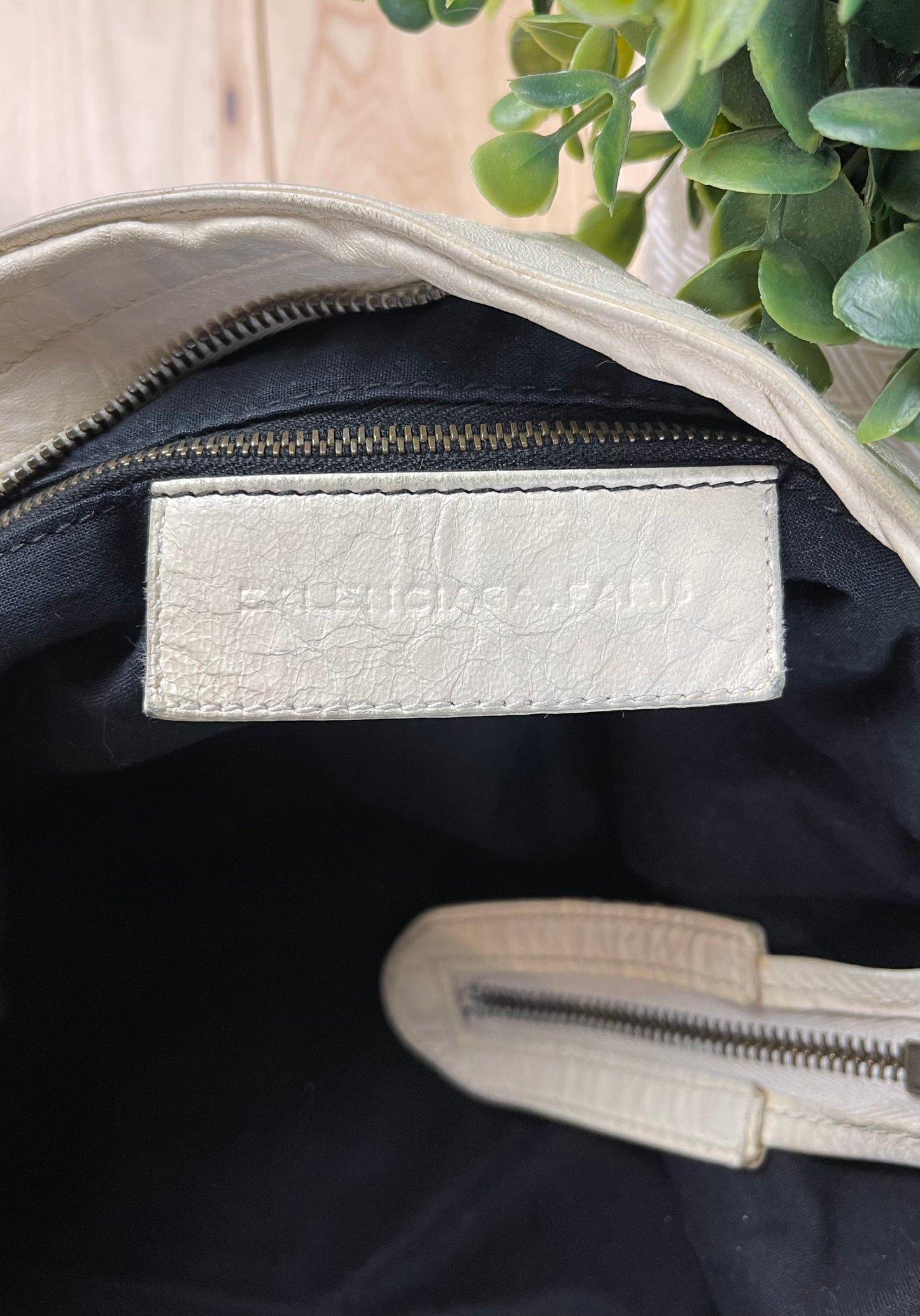 Balenciaga Crossbody Long Strap White Leather Bag