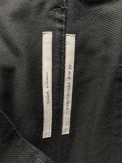 AW2024 Rick Owens ‘Geth’ Black Wide Leg Denim