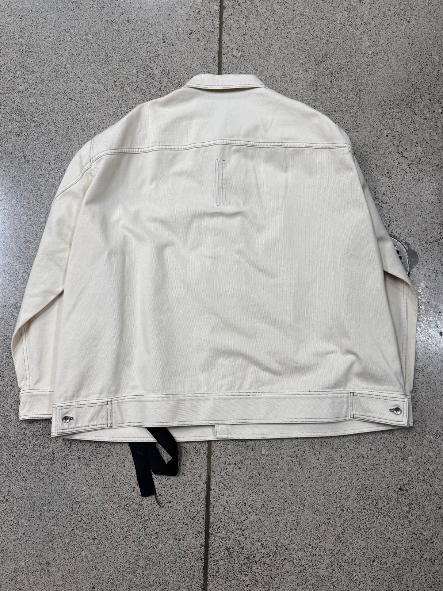 Rick Owens DRKSHDW ‘Natural’ White Denim ‘Jumbo Worker Jacket’