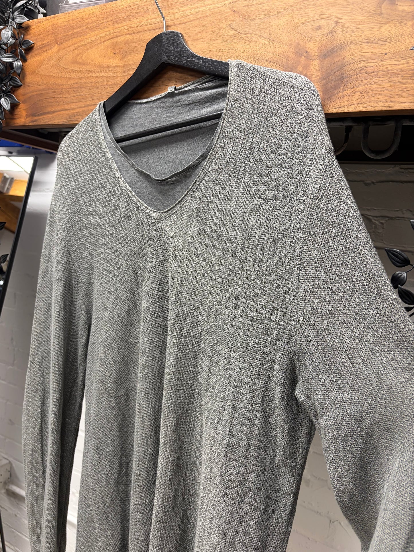 Transit Double Layered Grey Knit Sweater