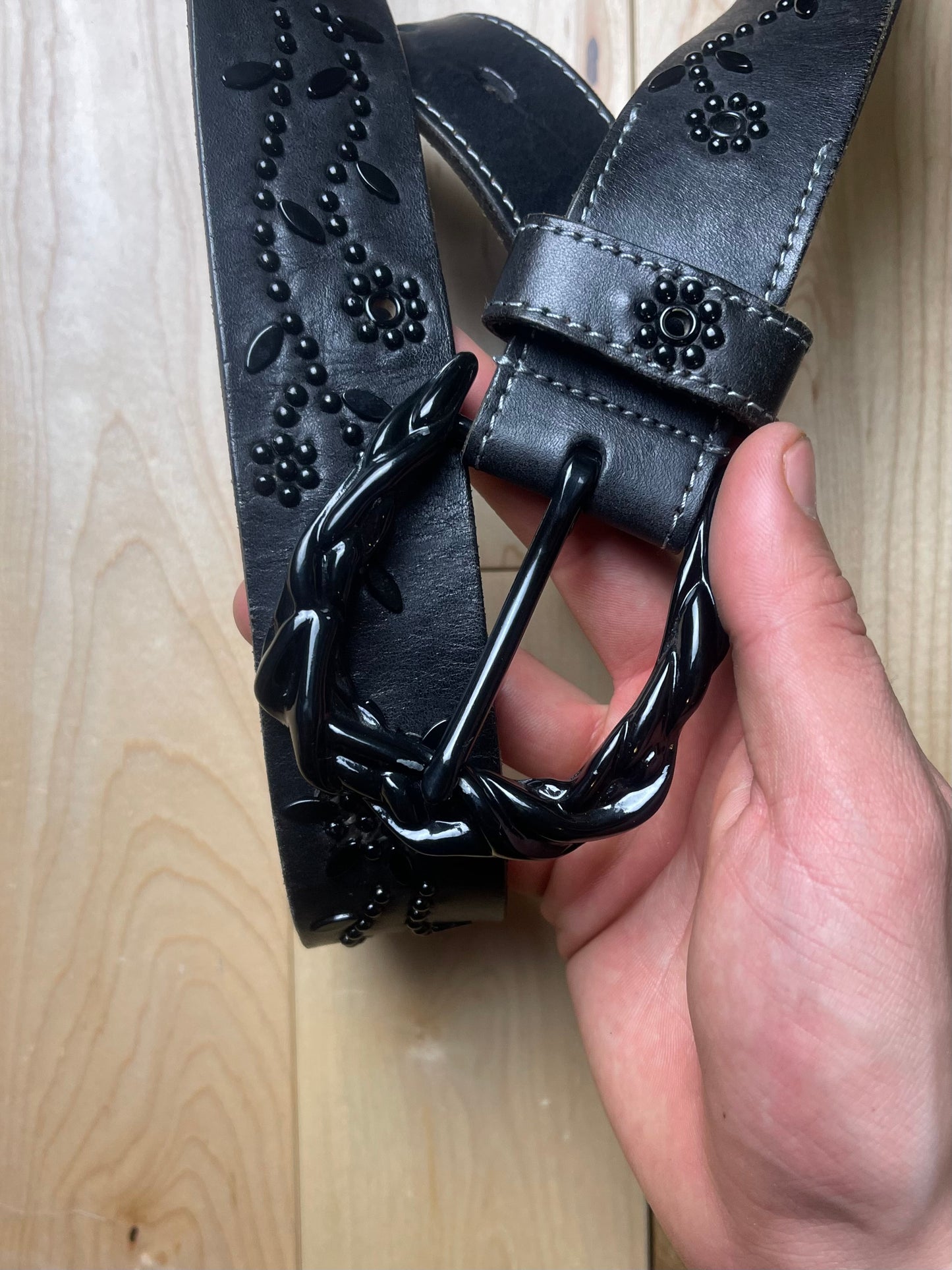 Tornado Mart Studded Black Western Belt