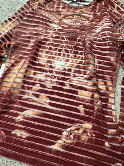 SS2001 Jean Paul Gaultier ‘Satan’ Gargoyle Print Mesh 3/4 Sleeve Top