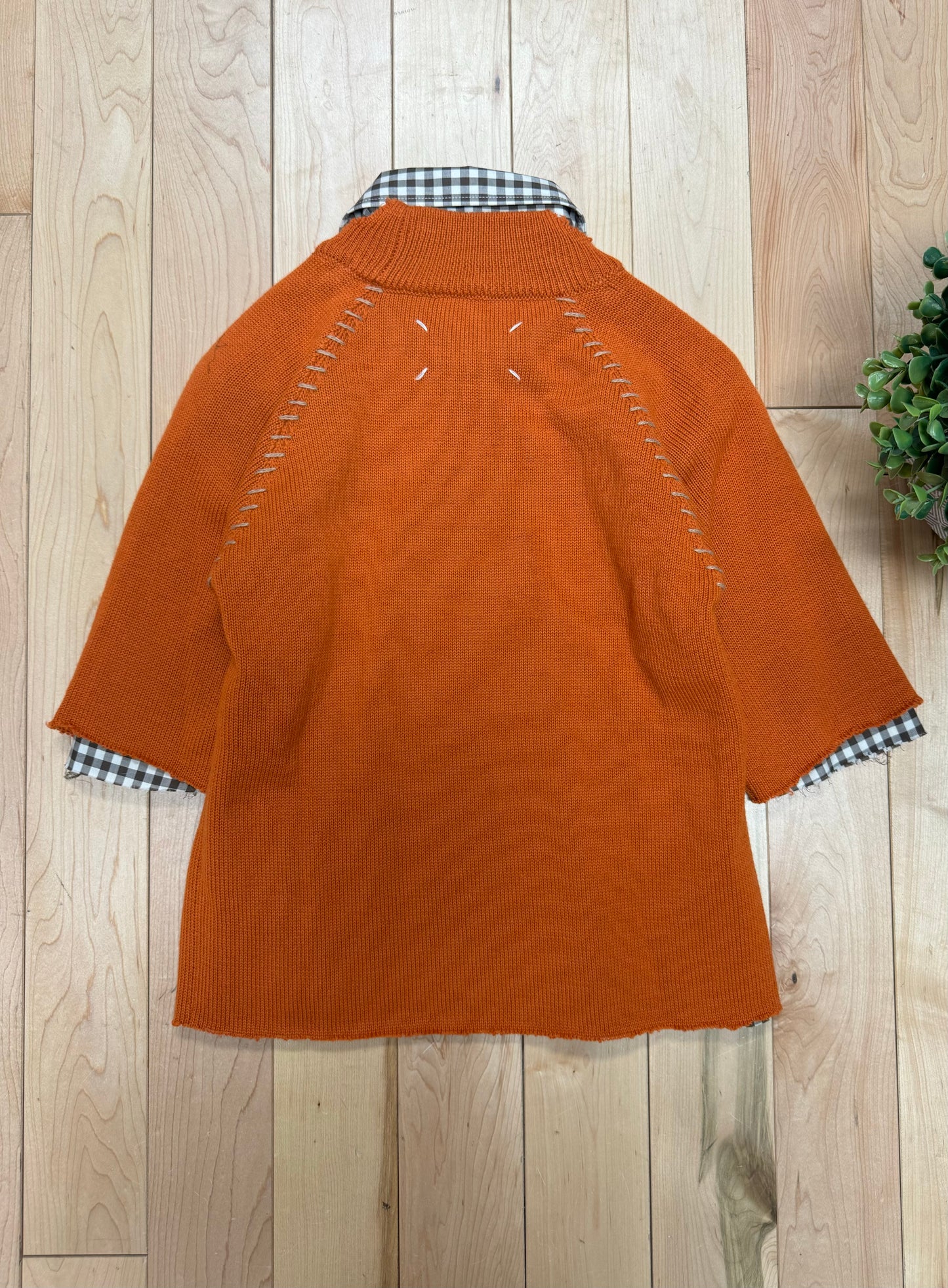 Maison Margiela ‘Pumpkin’ Cable Knit Collared Sweater