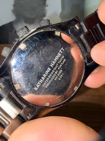 Katharine Hammett ‘Triple Chronograph’ Black/Blue Dial Watch