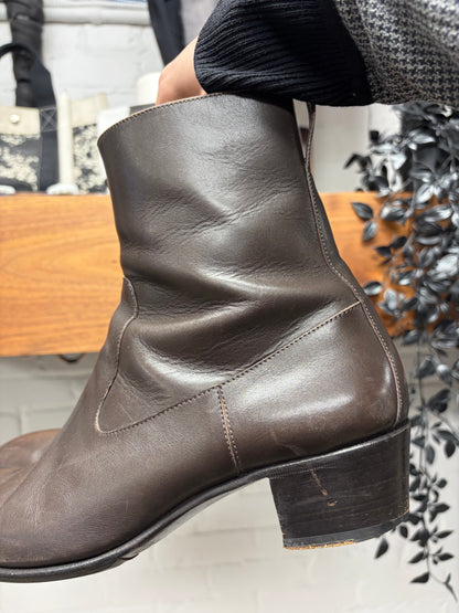 Yves Saint Laurent Rive Gauche by Tom Ford ‘Jonny’ Cuban Heel Leather Boots