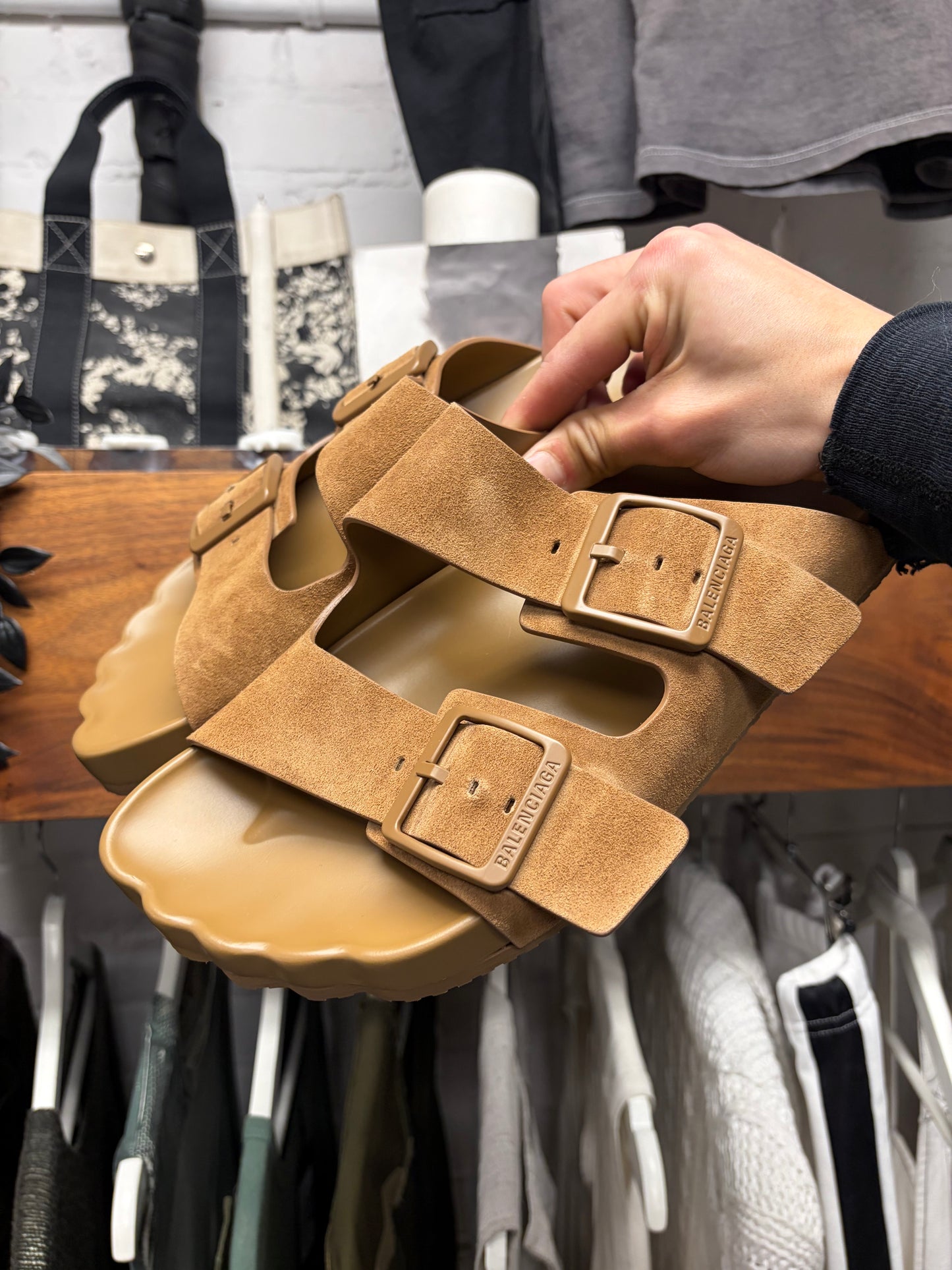 Balenciaga ‘Sunday’ Brown Suede Sandals