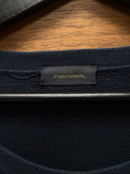 Undercover ‘Chaos’ Embroidered Cursive Navy Blue Sweatshirt